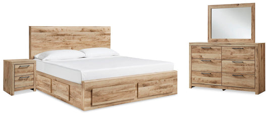 Hyanna Panel Storage Bed With 2 Under Bed Storage Drawer, Dresser, Mirror And Nightstand