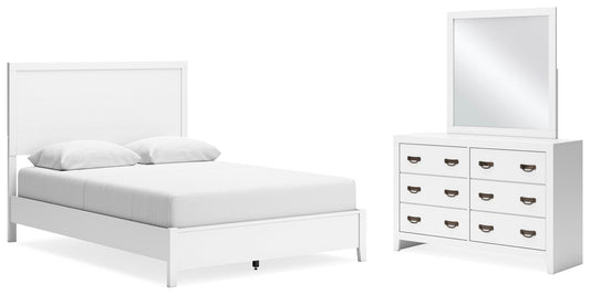 Binterglen Panel Bed With Mirrored Dresser