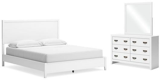 Binterglen California Panel Bed With Mirrored Dresser