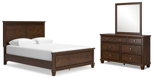 Danabrin Panel Bed With Mirrored Dresser