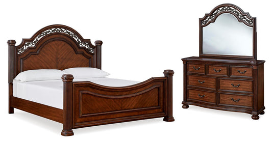Lavinton Poster Bed With Mirrored Dresser