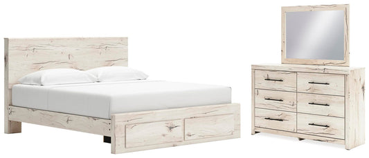 Lawroy Panel Storage Bed, Dresser And Mirror