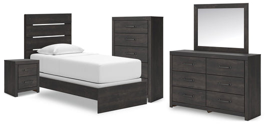 Hollivern Panel Bed, Dresser, Mirror, Chest And Nightstand