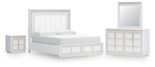 Chalanna California Upholstered Storage Bed, Dresser, Mirror And Nightstand