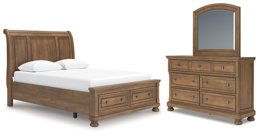 Feddinger Storage Sleigh Bed With Mirrored Dresser
