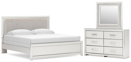 Zuraleus Upholstered Panel Bed, Dresser And Mirror