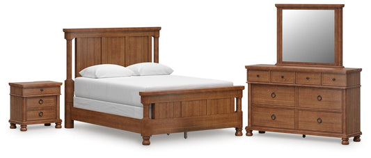 Rowlenstown Poster Bed With Mirrored Dresser And Nightstand