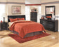 Huey Vineyard  Sleigh Headboard Bed With Mirrored Dresser, Chest And Nightstand