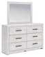 Cayboni  Panel Bed With Mirrored Dresser