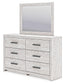 Cayboni  Panel Bed With Mirrored Dresser