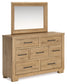 Galliden  Panel Bed With Mirrored Dresser