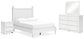 Mollviney  Panel Bed With Mirrored Dresser And Nightstand