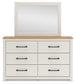 Linnocreek  Panel Bed With Mirrored Dresser
