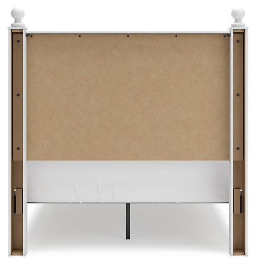 Mollviney  Panel Headboard With Mirrored Dresser And 2 Nightstands