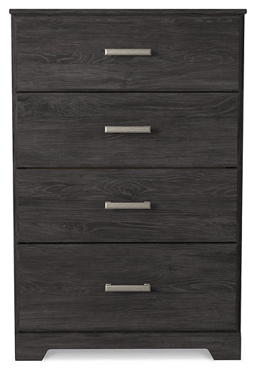 Belachime  Panel Bed With Mirrored Dresser, Chest And 2 Nightstands