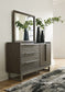Arkenton  Panel Bed With Mirrored Dresser And 2 Nightstands