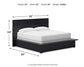 Londer  Panel Bed With Mirrored Dresser, Chest And 2 Nightstands