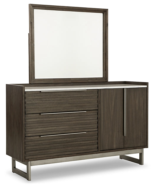 Arkenton  Panel Bed With Mirrored Dresser And Chest