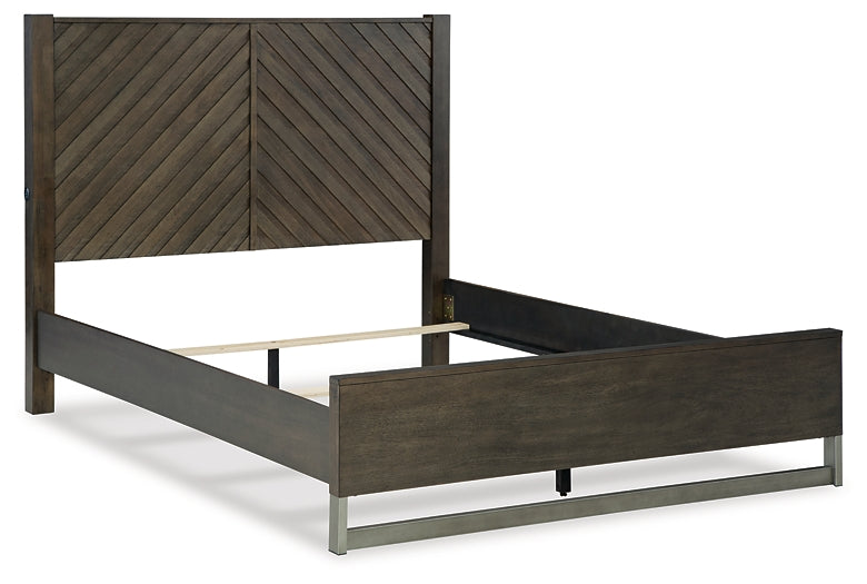 Arkenton  Panel Bed With Mirrored Dresser And Chest