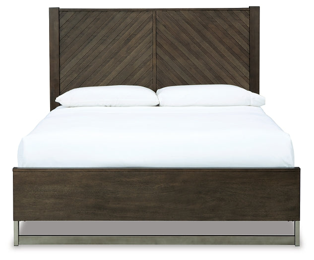 Arkenton  Panel Bed With Mirrored Dresser And Chest