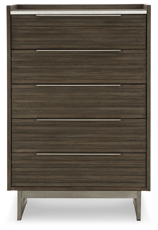 Arkenton  Panel Bed With Mirrored Dresser And Chest
