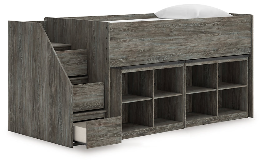 Frandern  Loft Bed With Bookcase Storage