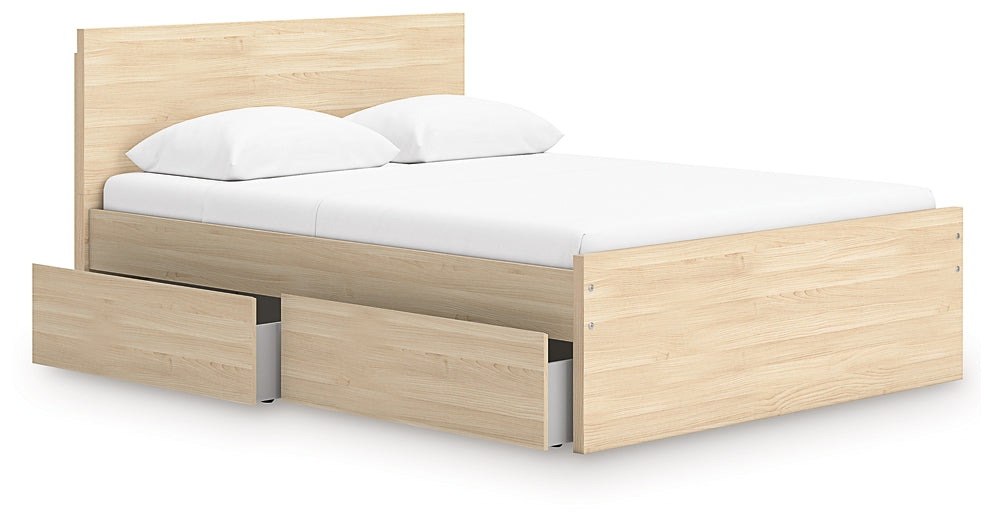 Onita  Panel Platform Bed With 1 Side Storage