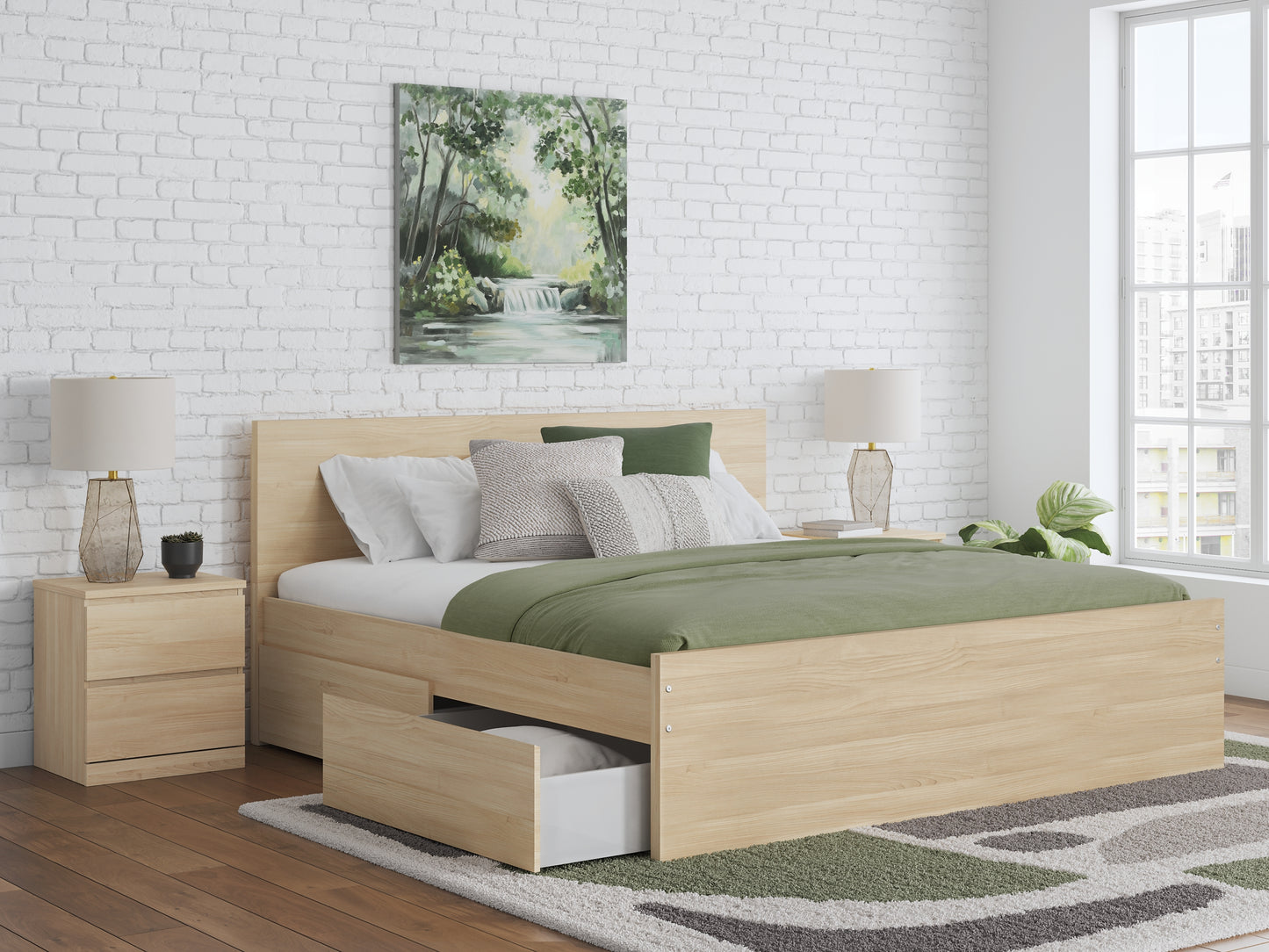 Onita  Panel Platform Bed With Storage