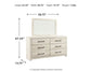 Cambeck  Panel Bed With 4 Storage Drawers With Mirrored Dresser