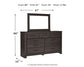 Brinxton / Panel Headboard Bed With Mirrored Dresser, Chest And Nightstand