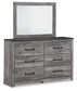 Bronyan  Panel Bed With Mirrored Dresser, Chest And Nightstand