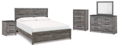 Bronyan  Panel Bed With Mirrored Dresser, Chest And Nightstand