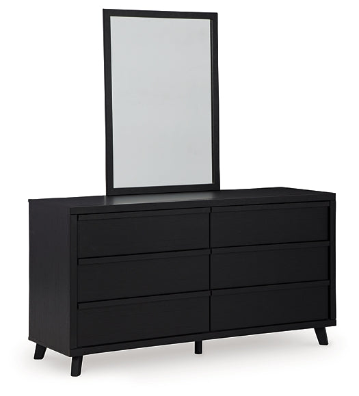 Danziar  Panel Headboard With Mirrored Dresser And Nightstand
