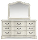 Arlendyne California  Upholstered Bed With Mirrored Dresser