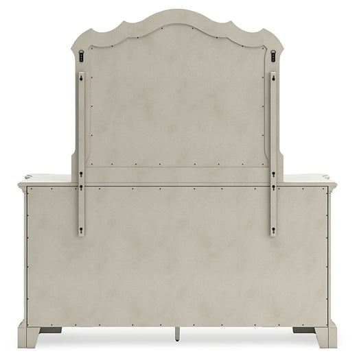 Arlendyne California  Upholstered Bed With Mirrored Dresser