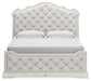 Arlendyne California  Upholstered Bed With Mirrored Dresser