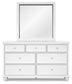 Fortman California  Panel Bed With Mirrored Dresser, Chest And Nightstand