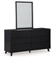 Danziar  Panel Headboard With Mirrored Dresser, Chest And Nightstand