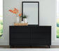 Danziar  Panel Headboard With Mirrored Dresser, Chest And Nightstand
