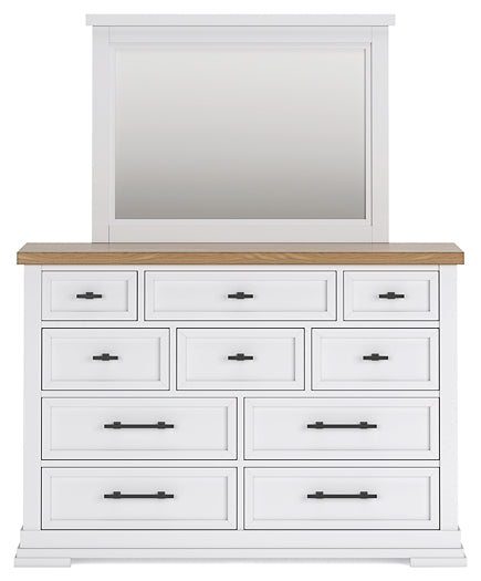 Ashbryn California  Panel Storage Bed With Mirrored Dresser And Nightstand