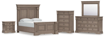 Blairhurst  Panel Bed With Mirrored Dresser, Chest And Nightstand