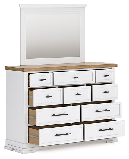 Ashbryn  Panel Storage Bed With Mirrored Dresser And Nightstand