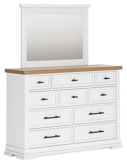 Ashbryn  Panel Storage Bed With Mirrored Dresser And Nightstand