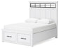 Ashbryn  Panel Storage Bed With Mirrored Dresser And Nightstand
