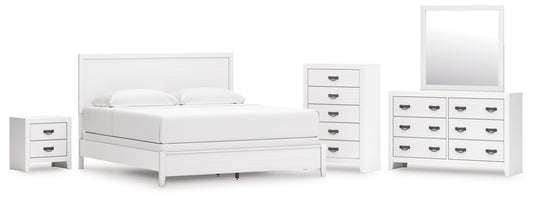 Binterglen  Panel Bed With Mirrored Dresser, Chest And Nightstand