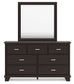 Covetown California  Panel Bed With Mirrored Dresser, Chest And Nightstand