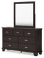 Covetown California  Panel Bed With Mirrored Dresser, Chest And Nightstand