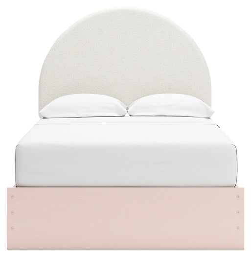 Wistenpine  Upholstered Panel Bed With Mirrored Dresser, Chest And Nightstand