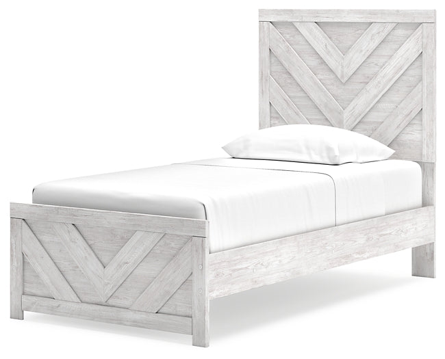 Cayboni  Panel Bed With Mirrored Dresser, Chest And Nightstand