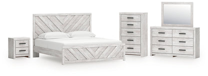 Cayboni  Panel Bed With Mirrored Dresser, Chest And Nightstand